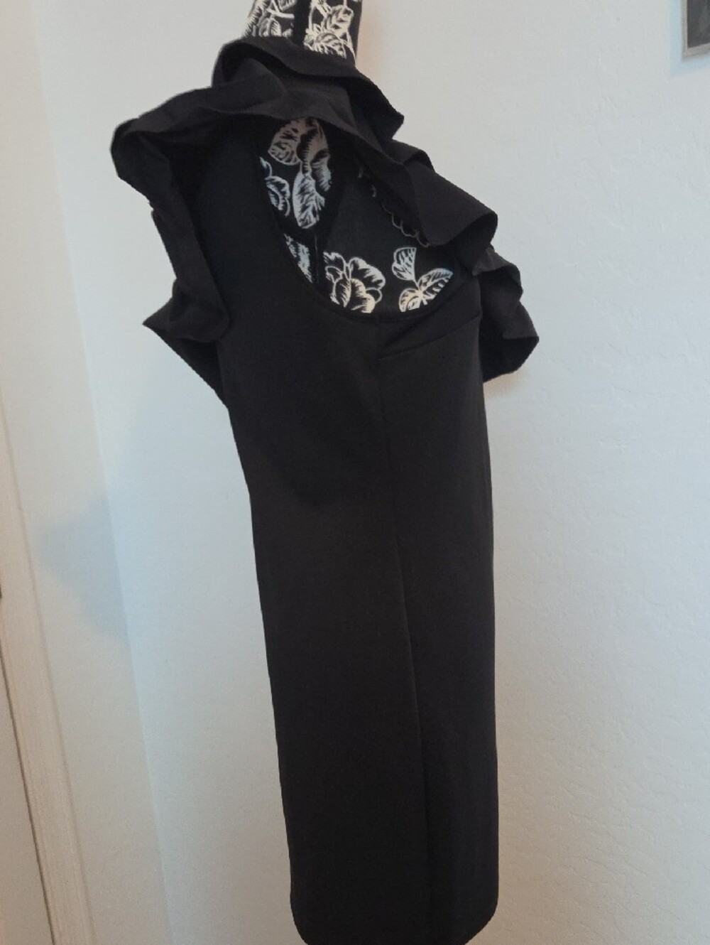 Divided Black One-Shoulder Ruffle Dress - Picture 2 of 5